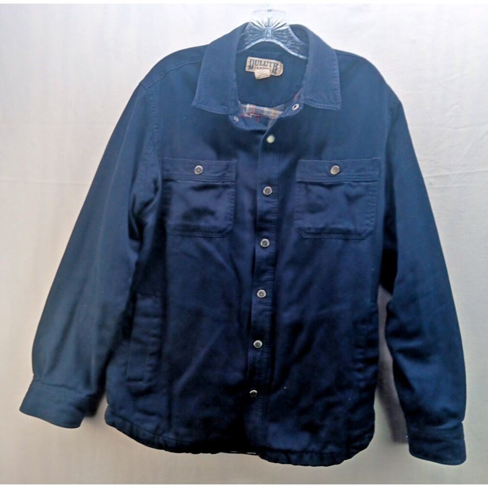 Duluth Trading Co Men’s Flannel-Lined Shirt Jacket – Medium – Blue